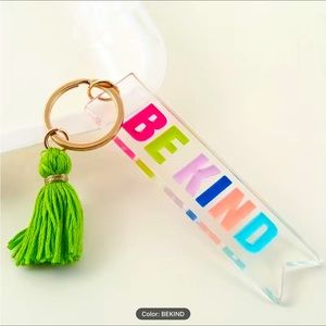 💚💙🤍❤️NWT-BE KIND Purse/Keychain Charm with Pink Tassel 💚💙🤍❤️